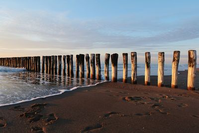 Scenic view of beach against sky