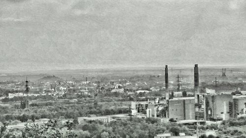 High angle view of buildings