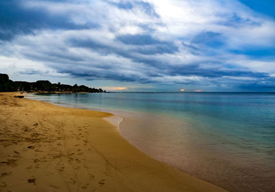 Scenic view of beach against sky