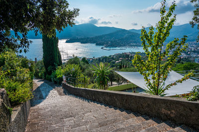 View of the gulf of rapallo on the italian riviera