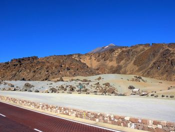 Scenic view of mountains against clear sky