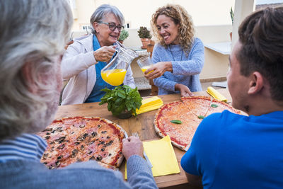Group of people at restaurant