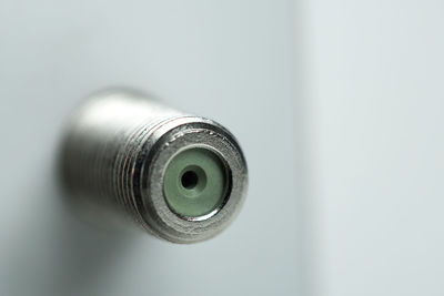 Close-up of metal against white background