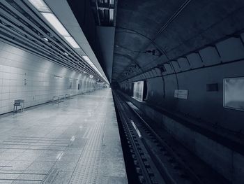 Empty railroad station platform