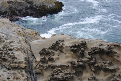 Scenic view of rocky beach