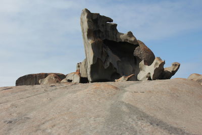 Rock formations against sky