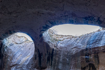 Low angle view of rock formation