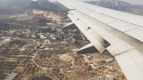 Aerial view of landscape seen from airplane