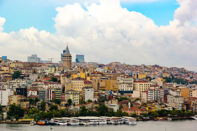 A view of galata with galata tower in istanbul, turkey.