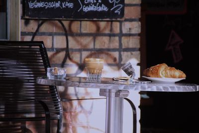 View of food served on table