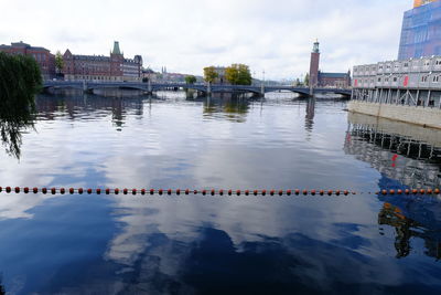 Reflection of buildings in water