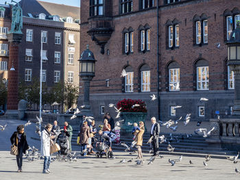 Group of people walking on street