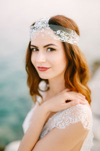 Portrait of smiling bride