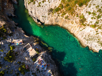 Aerial view of beach and sea