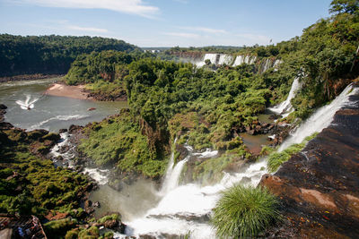 Scenic view of waterfall