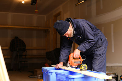 Man working on stage