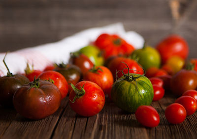 Close-up of tomatoes on table