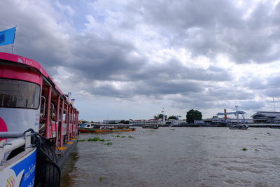 View of river against cloudy sky