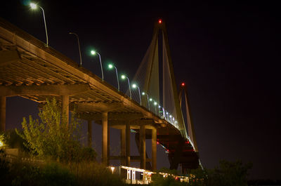 Low angle view of bridge at night