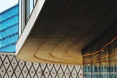 Low angle view of escalator