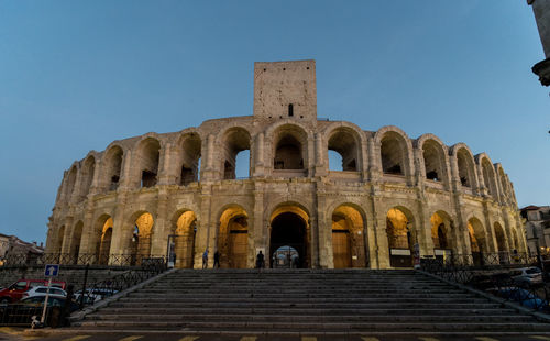 Low angle view of historical building against sky