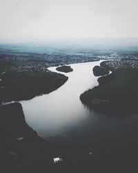 Aerial view of sea against sky