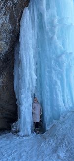 Scenic view of huge ice formation against sky