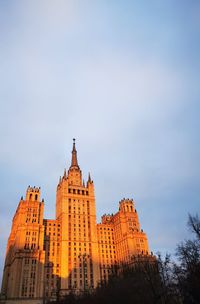 A stalin's high-rise at sunrise, one of the so called seven sisters in moscow