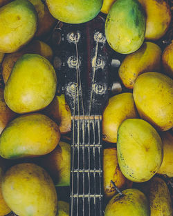 Directly above shot of fruits for sale in market