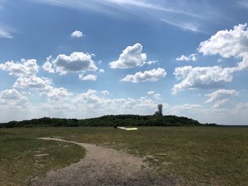 Scenic view of land against sky