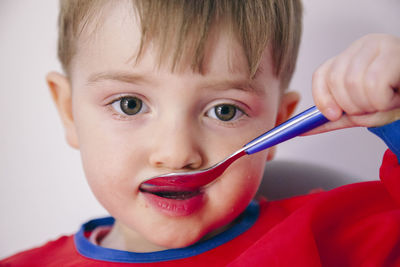 Close-up portrait of cute boy