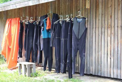 Clothes in row