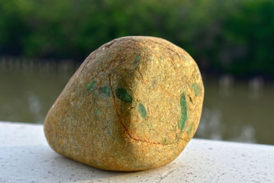 Close-up of crystal ball on table
