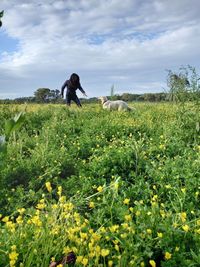 Woman standing in a field