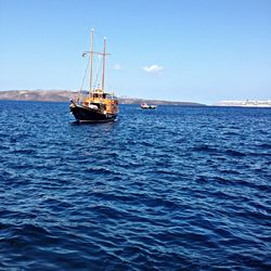 Boats sailing in sea