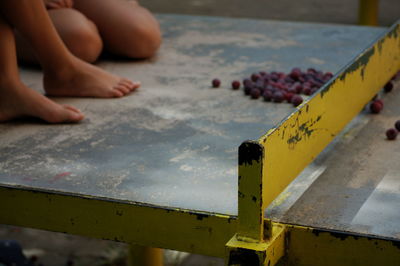 Close-up of hand holding fruit