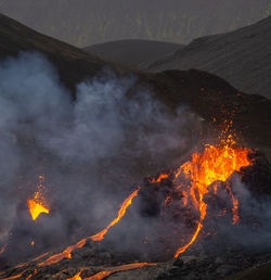 View of bonfire