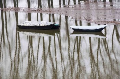 Wooden structure in water