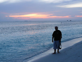 Scenic view of sea during sunset