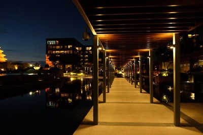 Illuminated street lights at night