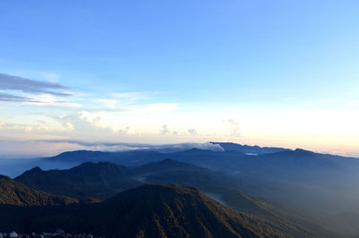 Scenic view of mountains against sky