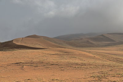 Scenic view of desert against sky