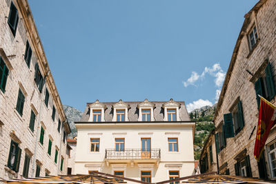 Low angle view of buildings against sky