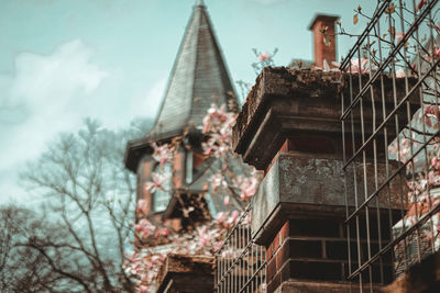 Low angle view of traditional building against sky