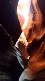 Low angle view of rock formation