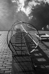 Low angle view of basketball hoop against sky