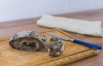 Close-up of food on cutting board