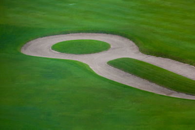 High angle view of golf course