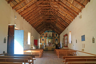 Interior of illuminated building