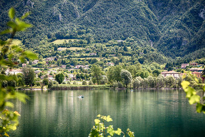 Scenic view of lake against trees